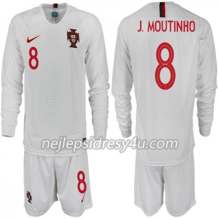 Fotbalový Dres Portugalsko J. MOUTINHO 8 Dětské Venkovní MS 2018 Dlouhý Rukáv